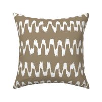 freehand scribble chevron zig zag ikat - mushroom brown