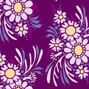 Joy flowers tapestry grape