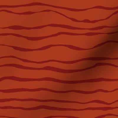 ocean waves stripes rust red 