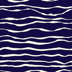 ocean waves indigo blue 