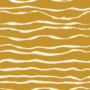 ocean waves mustard ochre