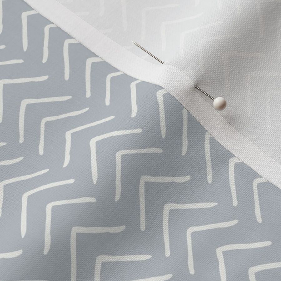 Chevron - Light Grey Blue & Off White