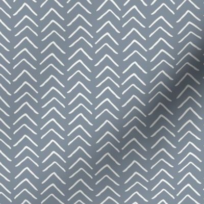 Chevron - Grey Blue & Off White