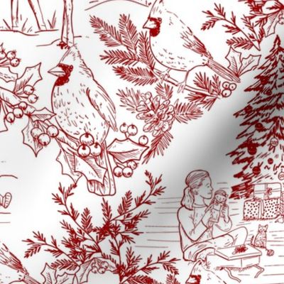 Traditional Christmas Toile Christmas fabric