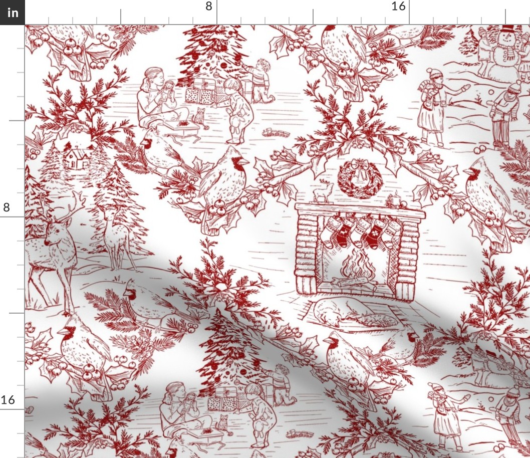 Traditional Christmas Toile Christmas Fabric