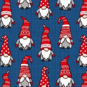 Christmas gnomes red dark blue