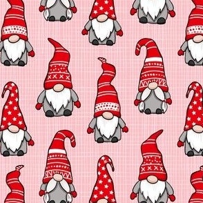 Christmas gnomes red blush pink