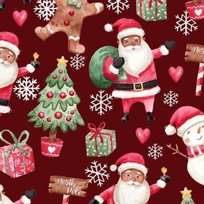 Black Santa Christmas Wrapping paper sheets – Olivene's Creations