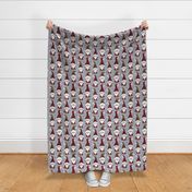 Leopard and plaid print Christmas gnomes gray