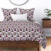 Leopard and plaid print Christmas gnomes gray