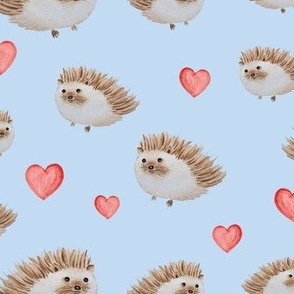 hedgehog love in blue