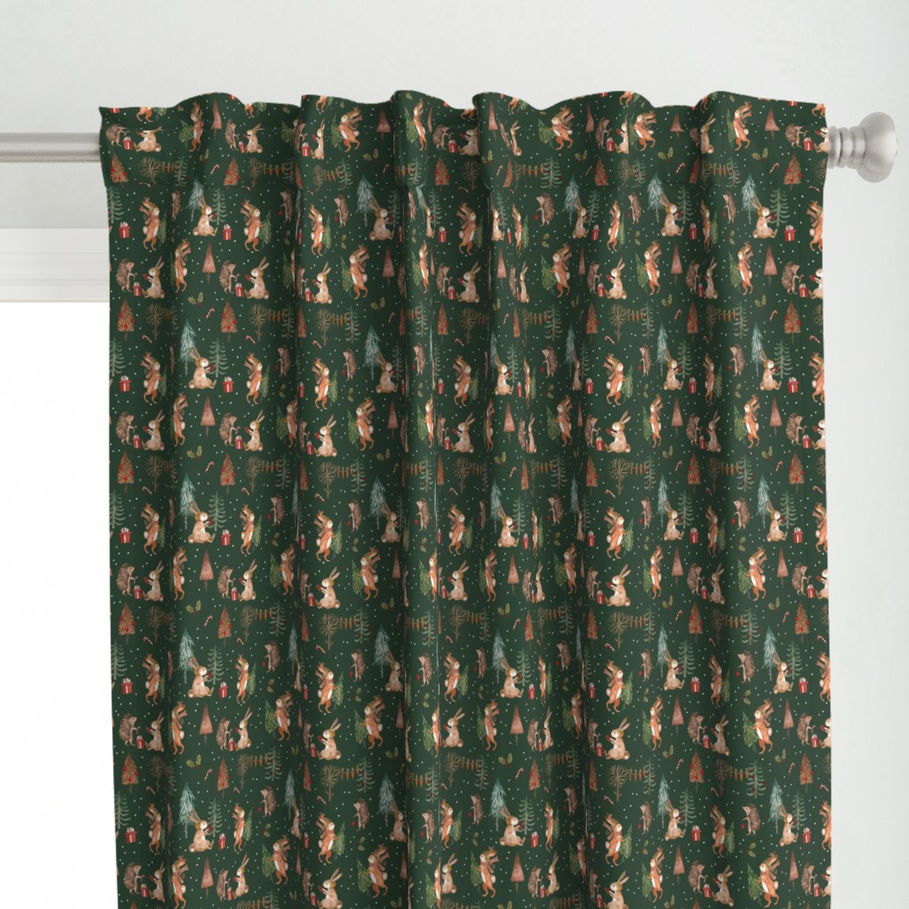 BUNNY XMAS PRINT-green