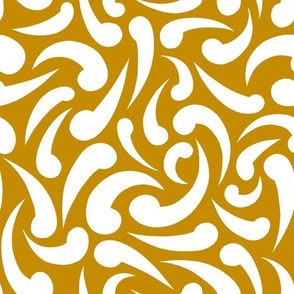 Mustard Abstract Swirls