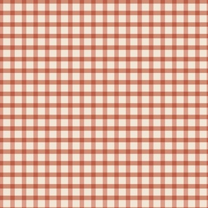 Sweet animal baby gingham - terracotta