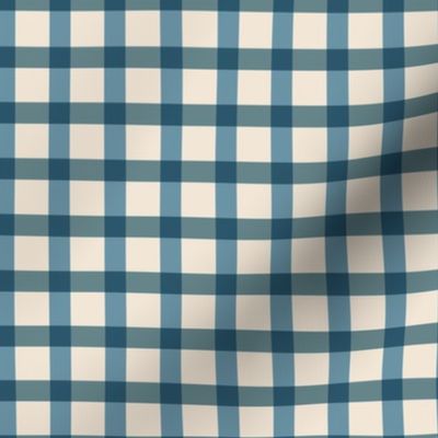 Sweet animal baby gingham - Blue