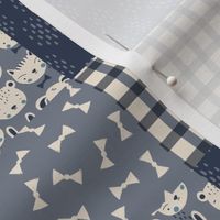 Sweet animal baby faces cheater quilt-Dove - 10 in