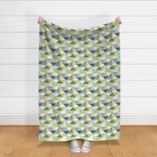 Textured Triangle Geo - Blue Green - Large