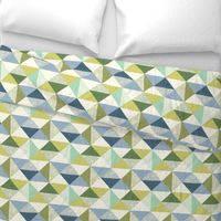 Textured Triangle Geo - Blue Green - Large