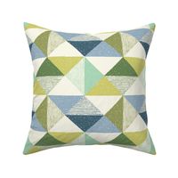 Textured Triangle Geo - Blue Green - Large