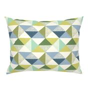 Textured Triangle Geo - Blue Green - Large