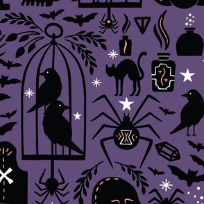 XL Spooky Witchcraft Halloween Purple