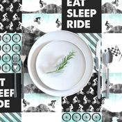 BMX Patchwork - EAT SLEEP RIDE - blue LAD21