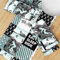 BMX Patchwork - EAT SLEEP RIDE - blue LAD21