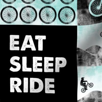 BMX Patchwork - EAT SLEEP RIDE - blue LAD21