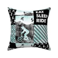 BMX Patchwork - EAT SLEEP RIDE - blue LAD21