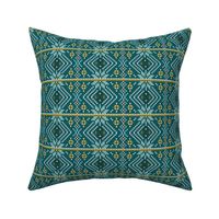 Festive Fair Isle Argyle - Teal Regular Scale