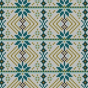 Festive Fair Isle Argyle - White Regular Scale