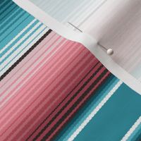  Joyful Serape Stripes. Lagoon Teal and Cotton Candy Pink Matching Petal Signature Cotton Solids