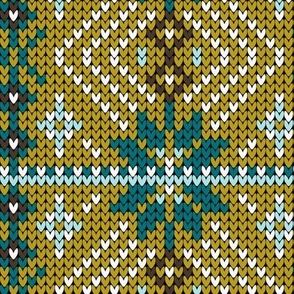 Festive Fair Isle Argyle - Green Large Scale