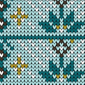 Festive Fair Isle Nordic Burst - Aqua Large Scale