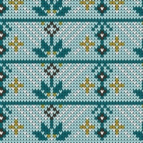 Festive Fair Isle Nordic Burst - Aqua Regular Scale