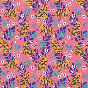 Tigers and Butterflies-Hot Pink