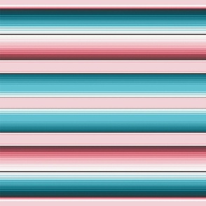 Joyful Serape Stripes. Cotton Candy Pink and Lagoon Teal Matching Petal Signature Cotton Solids