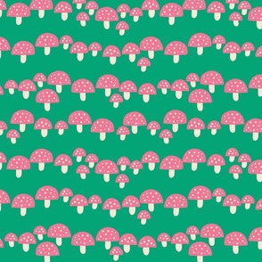 Retro Mushroom Rows - Green