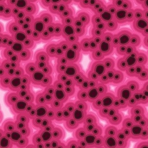 Abstract dots, glow effect, Black on a pink background