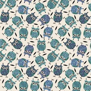 Owl Ruffle-Blue