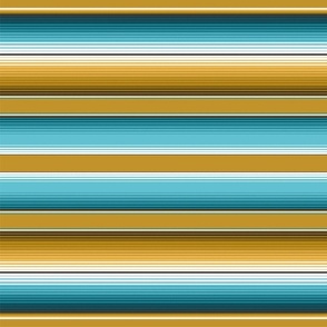 Joyful Serape Stripes in Mustard and Lagoon Matching Petal Signature Cotton Solids