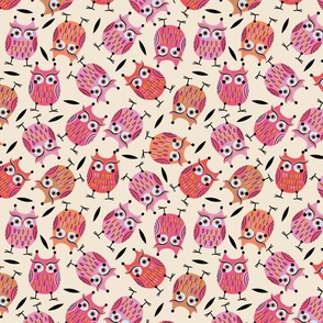 Owl Ruffle-Pink