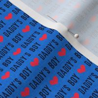 (extra small scale) daddy's boy - valentines day fabric - blue - C21