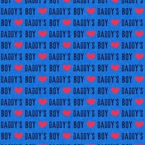 (extra small scale) daddy's boy - valentines day fabric - blue - C21