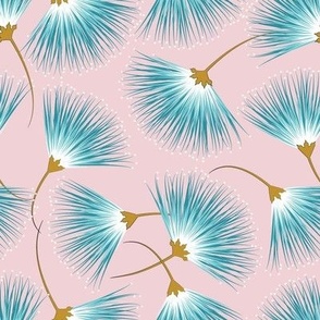 Lagoon Mimosas - Joy Challange  Pink Aqua Turquoise Floral 
