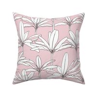 white banana leaf on pink, banana trees, banana leaves M