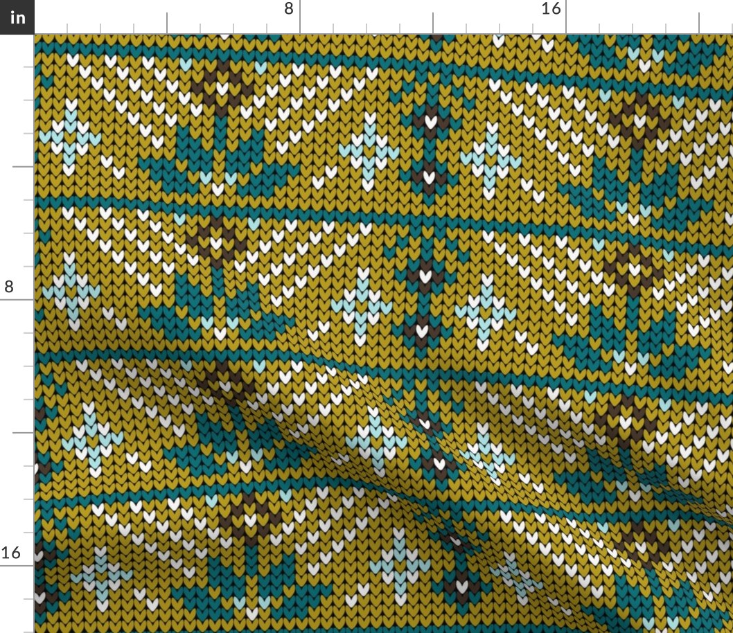 Festive Fair Isle Nordic Burst - Green Large Scale