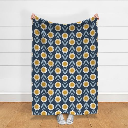 Field of Daisies - large scale - Scandinavian, modern, daisies, floral, floral geometric