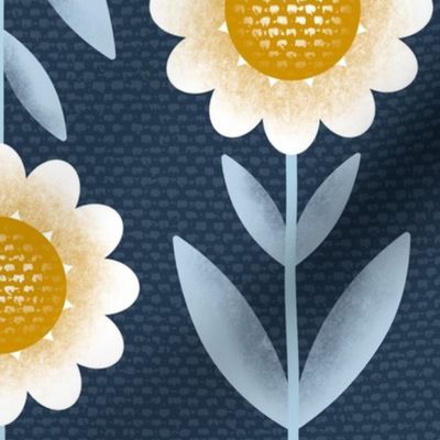 Field of Daisies - large scale - Scandinavian, modern, daisies, floral, floral geometric