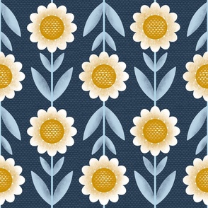 Field of Daisies - daisies, floral, geometric flowers - large scale